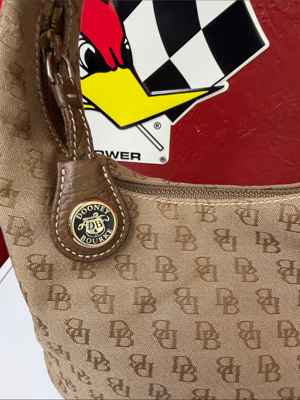 Dooney & Bourke Brown Logo Mini Hobo Shoulder Bag - Picture 4 of 9